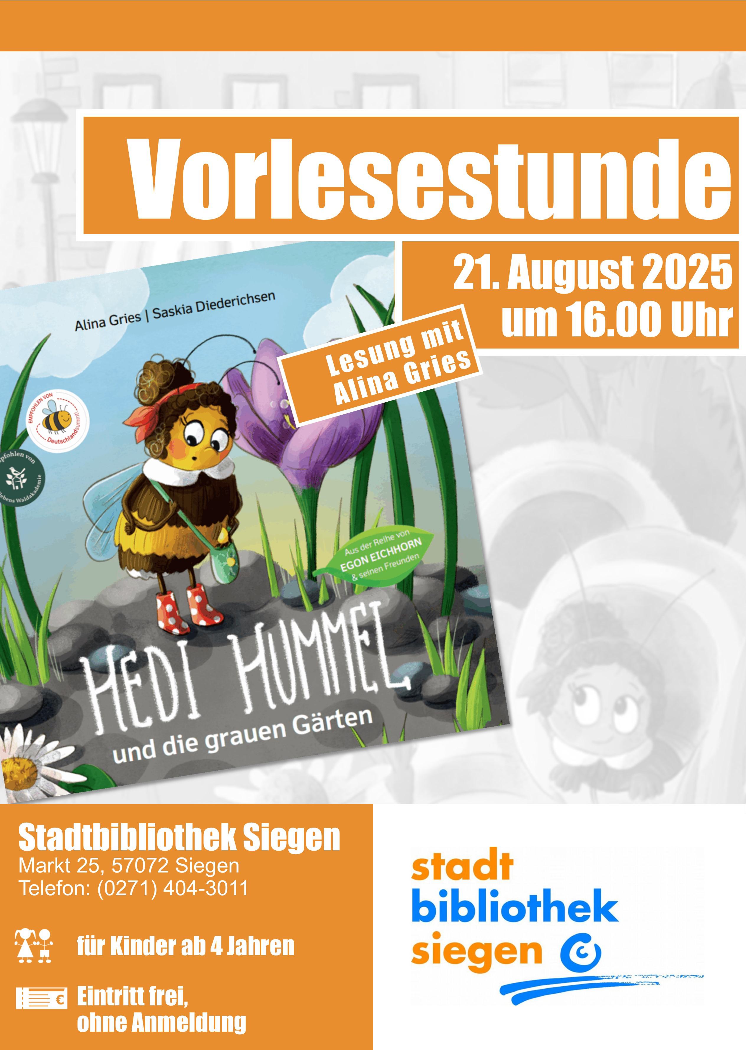 Lesung mit Alina Gries in der Stadtbibliothek Siegen