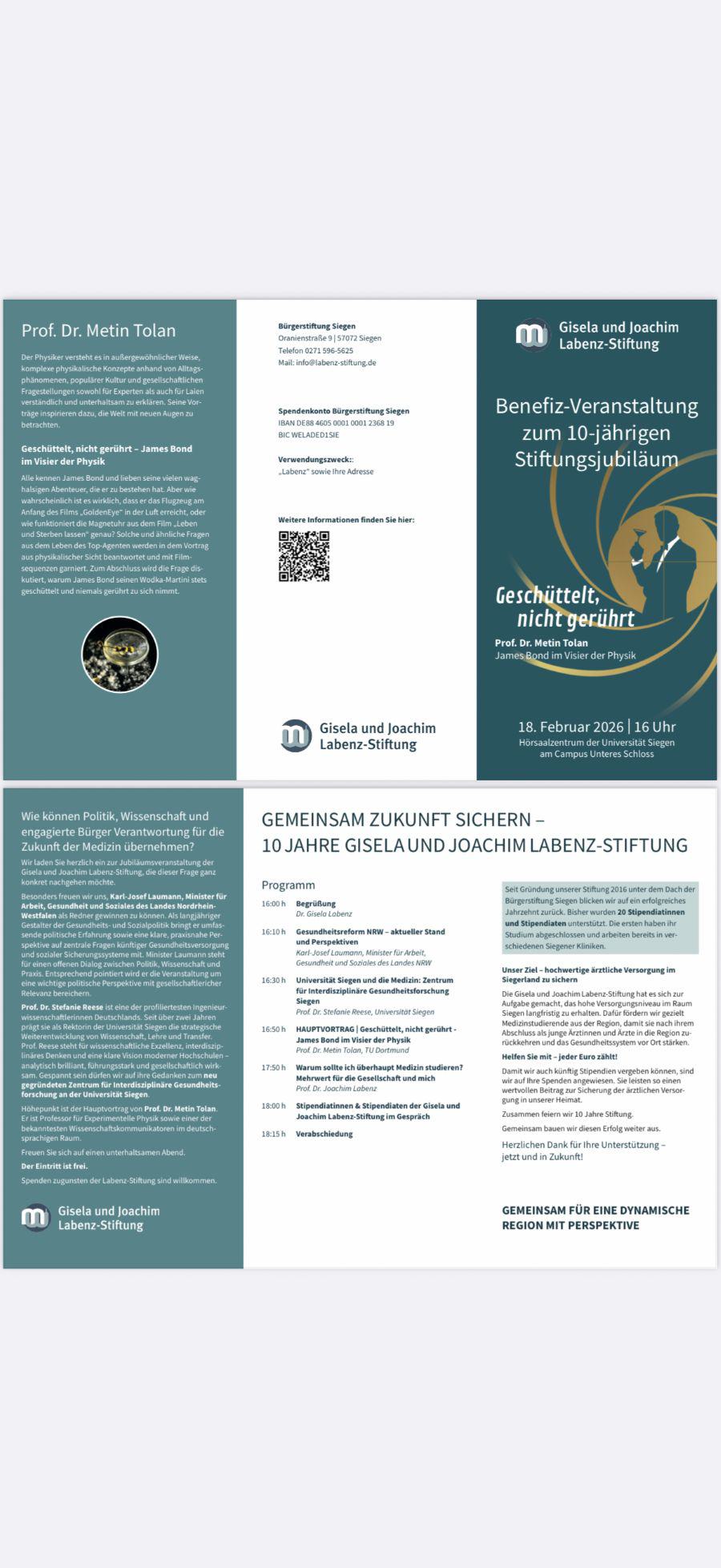 Benefiz-Veranstaltung zum 10-jährigen Stiftungsjubiläum der Gisela und Joachim Labenz Stiftung