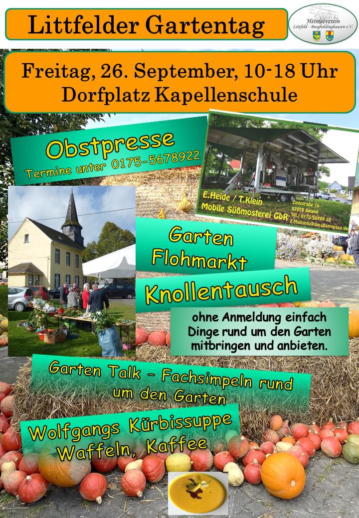 Obstpresse und Garten-Flohmarkt